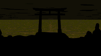 Shinto-Tor vor Sonnenaufgang